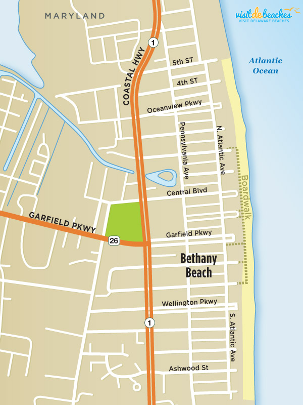 Map Of Bethany Beach De Visit Delaware Beaches Rehoboth Bethany And Fenwick
