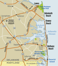 Map of Bethany Beach, DE - Visit Delaware Beaches | Rehoboth, Bethany ...